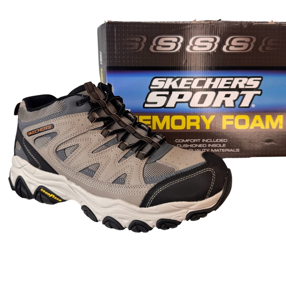 Skechers Sport After Burn M.Fit 2.0 Creekville Taupe Black Hiking Shoes Mens 11